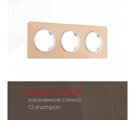 Рамка трехместная Arte Milano 502.13-3.shampan