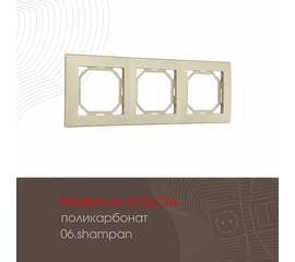 Рамка трехместная Arte Milano 503.06-3.shampan