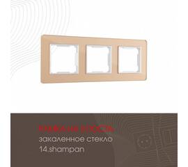 Рамка трехместная Arte Milano 503.14-3.shampan