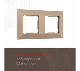 Рамка двухместная Arte Milano 503.03-2.shampan