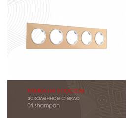 Рамка пятиместная Arte Milano 502.01-5.shampan