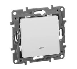 Переключатель одноклавишный Legrand Etika 10A 250V с подсветкой белый 672215