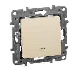 Переключатель одноклавишный Legrand Etika 10A 250V с подсветкой слоновая кость 672315