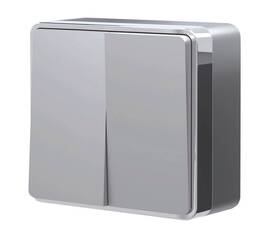 Выключатель двухклавишный Werkel Gallant серебряный W5020006 4690389167102