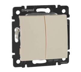 Выключатель двухклавишный Legrand Valena 10A 250V cлоновая кость 774305