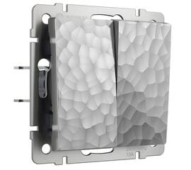 Выключатель Werkel Hammer двухклавишный серебряный W1220006 4690389162299