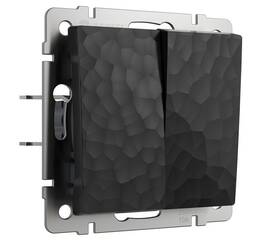 Выключатель Werkel Hammer двухклавишный черный W1220008 4690389162329