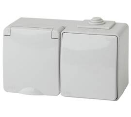 Блок розетка + выключатель Эра 11-7601-03 Б0035993