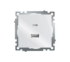 Розетка 2-местная USB + type C Stekker Катрин GLS10-7116-01 50051
