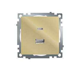 Розетка 2-местная USB + type C Stekker Катрин GLS10-7116-08 50053