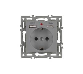 Механизм розетки с USB зарядкой Arlight SCT-MUAA-PL-GR (250V, 16A) 043735