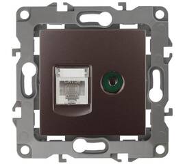 Розетка комбинированная RJ45+TV Эра 12-3110-13 Б0027448