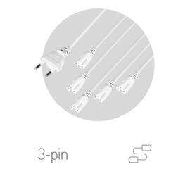 Разветвитель сетевой для линейных светильников Эра Разветвитель 5х IEC C5 2 м Б0059055