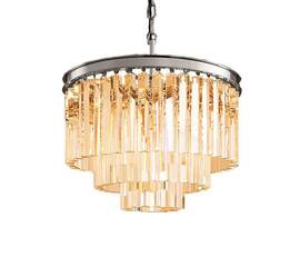 Подвесная люстра Delight Collection 1920s Odeon KR0387P-6 chrome/amber