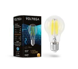 Лампа светодиодная филаментная Voltega E27 9W 3000K груша прозрачная 7228