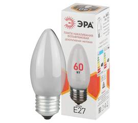 Лампа накаливания Эра B-60-E27-230-FR свечка Б0066409