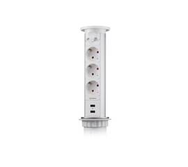 Блок розеток 105J (3 секции и 2 USB) Mebax 00-00000823