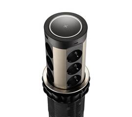 Блок розеток 17 (12 секций и USB type A+C) беспроводная зарядка Mebax 00-00002599
