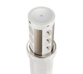Блок розеток 17 (12 секций и USB type A+C) беспроводная зарядка Mebax 00-00002600