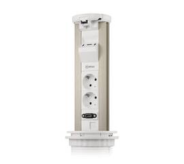 Блок розеток 12J (2 секции, USB type A+C + RJ45 + HDMI) беспроводная зарядка Mebax 00-00002598