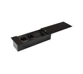 Блок розеток JX (Slide Top) (2 секции RJ-45 + 2 USB с кабелем питания) Mebax 00-00002891