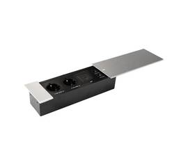 Блок розеток JX (Slide Top) (2 секции RJ-45 + 2 USB с кабелем питания) Mebax 00-00002890