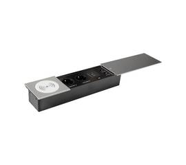 Блок розеток JX (Slide Top) (2 секции RJ-45 + 2 USB беспр.зарядка с кабелем питания) Mebax 00-000028