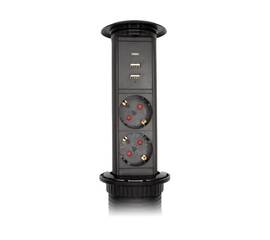 Блок розеток LE3 (2 секции 2 USB + 1 type-C беспроводная зарядка) Mebax 00-00002874