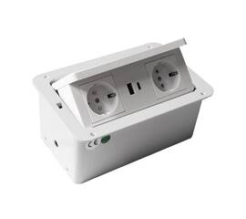 Блок розеток LK-DMS-742 (2 секции полуавтоматический 2 USB беспроводная зарядка) Mebax 00-00002869