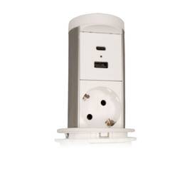 Блок розеток 105P (1 секция USB type A+C беспроводная зарядка) Mebax 00-00002867