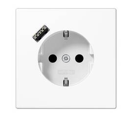 Розетка 2K+З USB Typ A Jung LS1520-18AWW