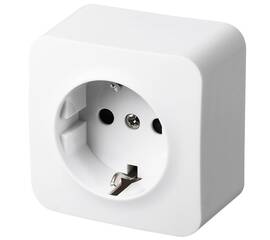 Розетка с заземлением со шторками накладной монтаж Jasmart FS 16А/250B FS5501W