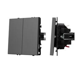 Механизм выключателя двухклавишный проходной Arlight SWT-NOBE-MKP2-SFPL-GR (230V, 10A) 054257