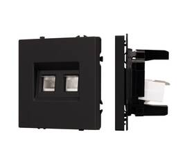 Механизм сдвоенной компьютерной розетки Arlight SCT-NOBE-MPC2-SFPL-BK (RJ-45, CAT6) 054313
