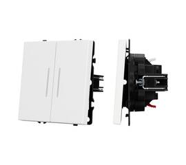 Механизм выключателя двухклавишный непроходной Arlight LED SWT-NOBE-MK02-SFPL-L-WH (230V, 10A) 05423