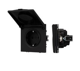 Механизм розетки влагозащищённый Arlight SCT-NOBE-MCP-SFPL-BK (230V, 16A) 054281