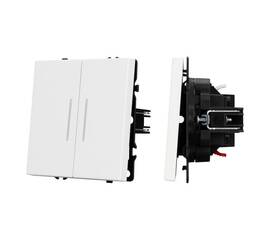 Механизм выключателя двухклавишный проходной Arlight LED SWT-NOBE-MKP2-SFPL-L-WH (230V, 10A) 054240