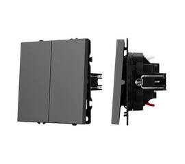 Механизм выключателя двухклавишный непроходной Arlight SWT-NOBE-MK02-SFPL-GR (230V, 10A) 054254