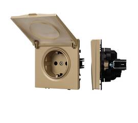 Механизм розетки влагозащищённый Arlight SCT-NOBE-MCP-SFPL-GD (230V, 16A) 054282