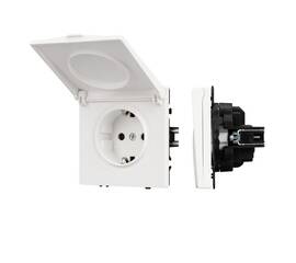 Механизм розетки влагозащищённый Arlight SCT-NOBE-MCP-SFPL-WH (230V, 16A) 054280