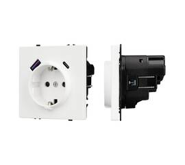 Механизм розетки с USB зарядкой Arlight SCT-NOBE-MUAC-SFPL-WH (230V, 16A) 054284