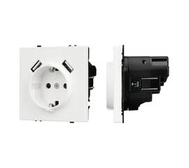 Механизм розетки с USB зарядкой Arlight SCT-NOBE-MUAA-SFPL-WH (230V, 16A) 054288