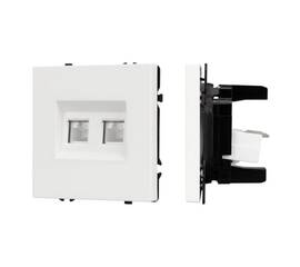 Механизм сдвоенной компьютерной розетки Arlight SCT-NOBE-MPC2-SFPL-WH (RJ-45, CAT6) 054312