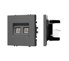 Механизм сдвоенной компьютерной розетки Arlight SCT-NOBE-MPC2-SFPL-GR (RJ-45, CAT6) 054315