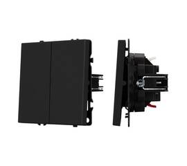 Механизм выключателя двухклавишный проходной Arlight SWT-NOBE-MKP2-SFPL-BK (230V, 10A) 054255