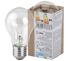Лампа накаливания Эра E27 60W A50 60-230-E27 (гофра) Б0039118