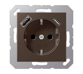Розетка 2K+З USB Typ AC Jung A1520-15CAMO
