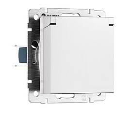 Розетка с заземлением и шторками c крышкой Werkel W1171261 4690389213168 a069590