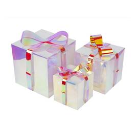 Светильник декоративный Коробки с подарками. с USB проводом. Набор из 3штук Uniel ULD-R509 USB GIFTB