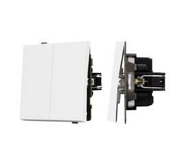 Механизм выключателя двухклавишный непроходной Arlight SWT-TENDO-MK02-PL-WH (230V, 10A) 054058